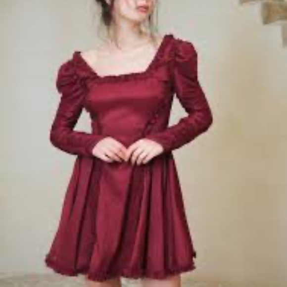 NWT Maison Amory Charlotte Dress in Cherry Jewel - Picture 8 of 9